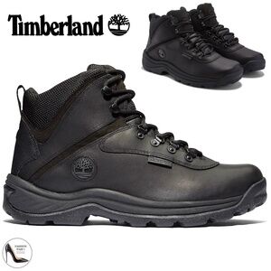 Timberland Men's White Ledge Black Leather Waterproof Hiking Boot Winter Snow 10